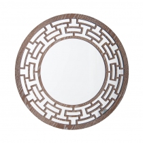 Espejo Circular con Marco Madera Diseño Étnico