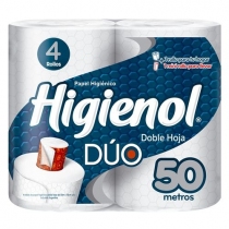 Papel Higiénico Higienol Premium Hoja Dúo 50mts 4u