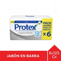 Jabón Protex Limpieza Profunda Pack 6x4 125GR