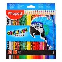 Lápices de Colores Maped Color´Peps Animales x24